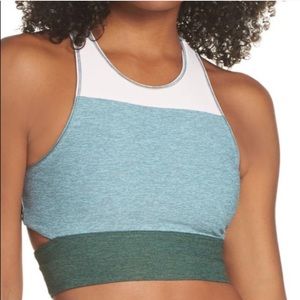 Outdoor Voices Tri-Tone Slashback Crop Top/Bra